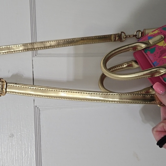 Disney Princess Girls Pink Gold Pastel Crossbody Purse Excellent Condition - Picture 3 of 8